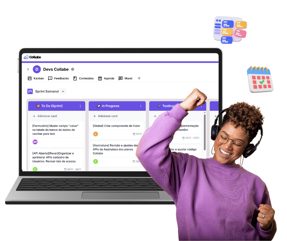 Fluxo Kanban com agenda e checkpoints